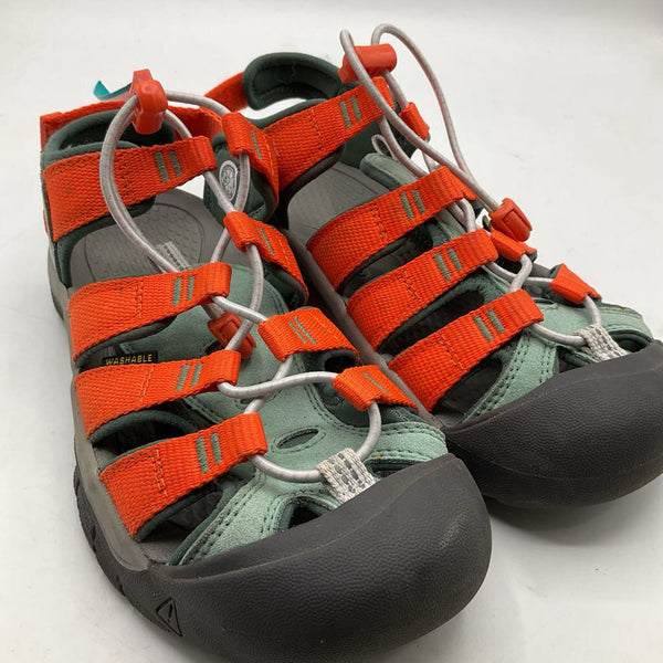 Size 2Y: KEEN Orange Green Velcro Sandals