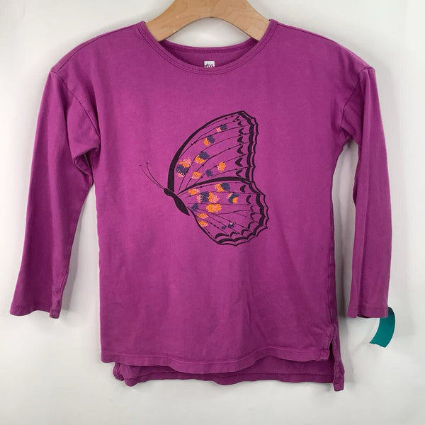 Size 7: Tea Purple Colorful Butterfly Long Sleeve T-shirt REDUCED