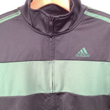 Size 10-12: Adidas Black/Green Zip-Up Coat