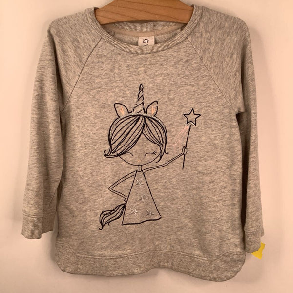 Size 4: Gap Grey Unicorn Princess Sweater