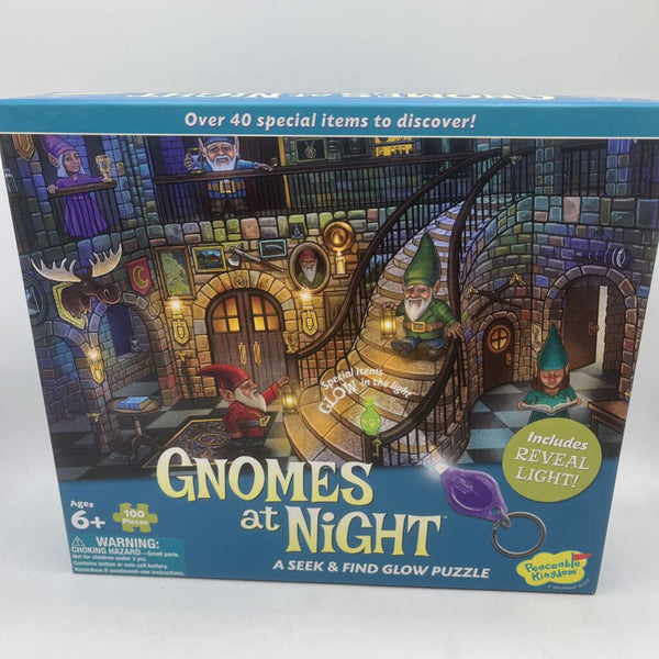 Peaceable Kingdom 100pc Gnomes at Night Seek & Find Puzzle
