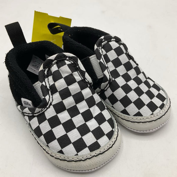 Size 3: Vans Black/White Checkered Slip On Shoes