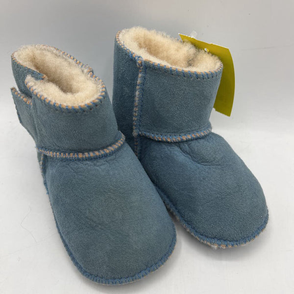 Size 4-5: Blue Sheepskin Slippers