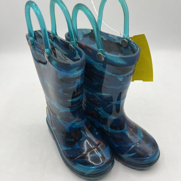 Size 5: Western Chief Blue Ocean Rain Boots