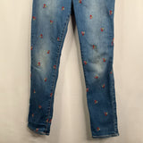 Size 12:Gap Green/Red/Pink Floral Embroidery Jeans