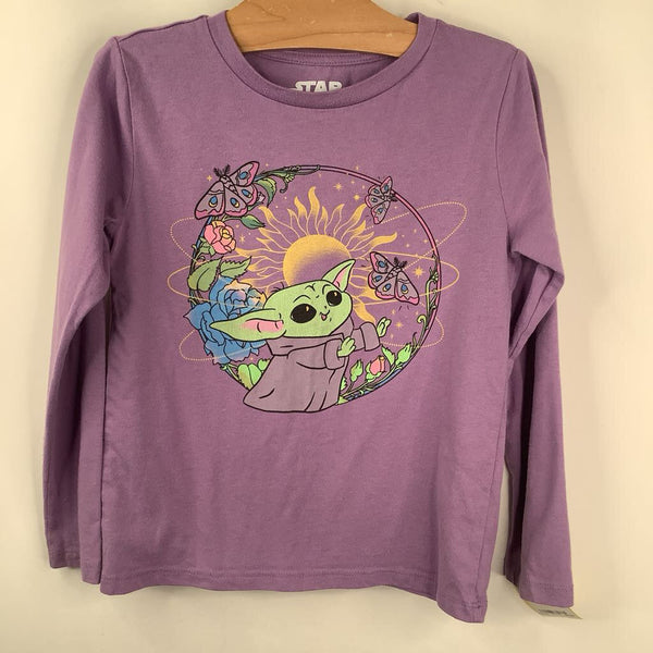 Size 6: Star Wars Purple Butterfly Grogu Long Sleeve Shirt