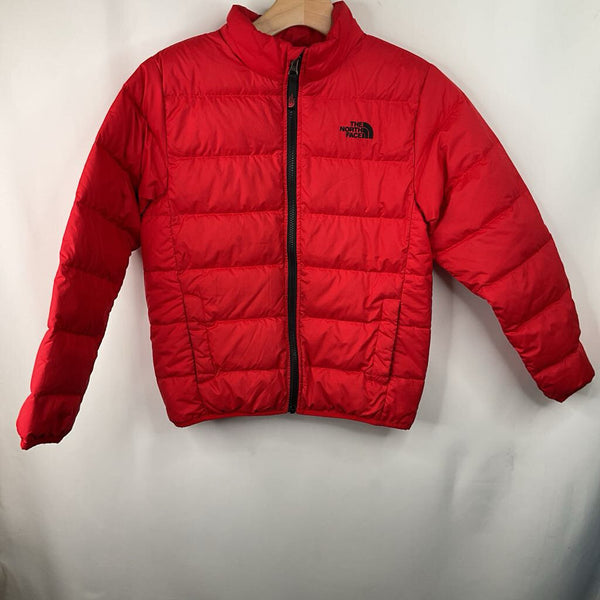Size 10-12: The North Face Red 75% Goose Down Sleeves Zip-UP Puffer Winter Coat