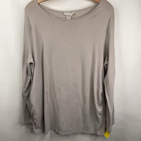 Size XXL: H&M Creme/Brown Striped Long Sleeve Shirt