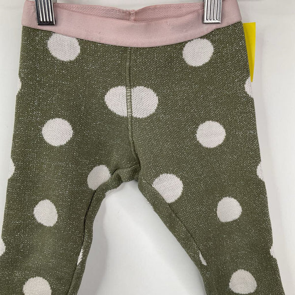 Size 2: Tucker + Tate Green/White Polka Dot Knitted Pants