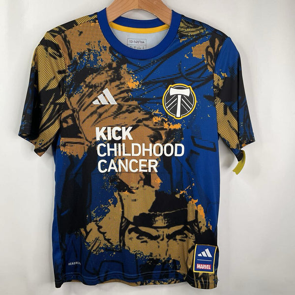 Size 13-14: Adidas Blue/Yellow Timbers T-Shirt