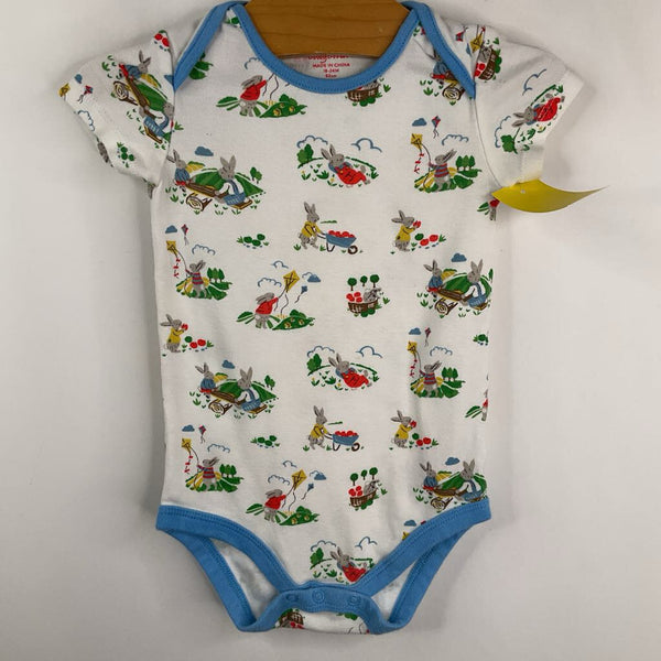 Size 18-24m: Baby Boden White/Blue Bunny Onesie