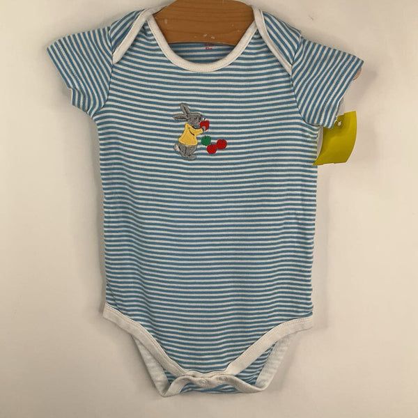 Size 18-24m: Baby Boden White/Blue Striped Bunny Onesie