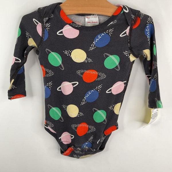 Size 18-24m (80): Hanna Andersson Black/Colorful Space Print Long Sleeve Onesie