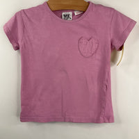 Size 2-4: Zara Pink Heart Pocket T-Shirt