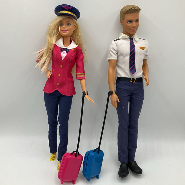 Pilot/Attendant Barbie & Ken Dolls
