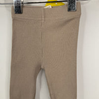 Size 3-6m: Mebie Baby Tan Ribbed Leggings