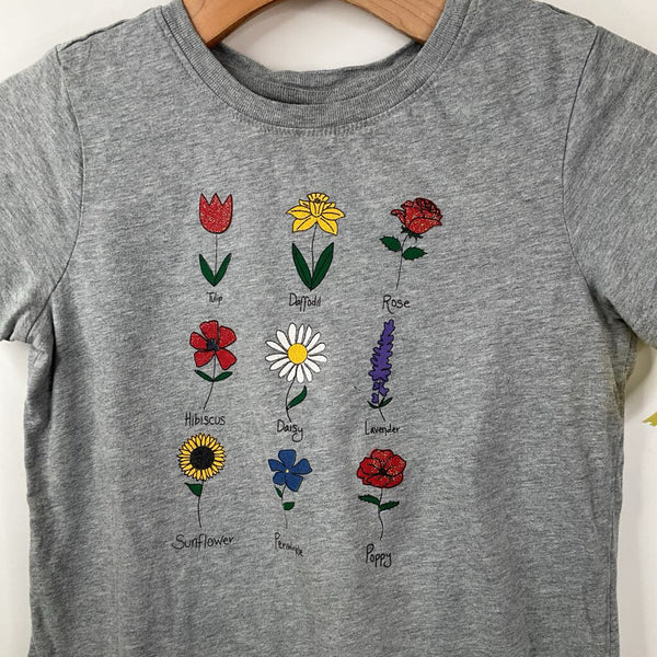 Size 8 (130): Hanna Andersson Grey Floral T-Shirt