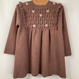 Size 4-5: Zara Brown Floral Knitted Long Sleeve Dress