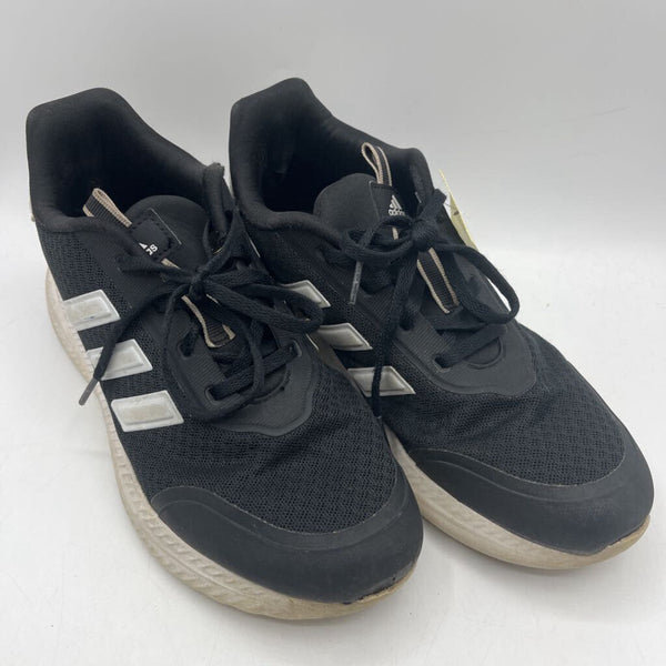 Size 5Y: Adidas Black/White Lace-Up Sneakers