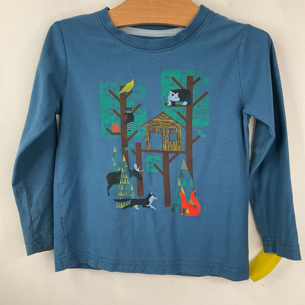 Size 3: Tea Blue Animal Treehouse Long Sleeve Shirt