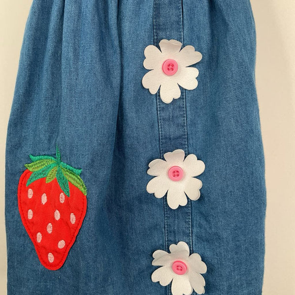 Size 12-18m: Baby Boden Blue Denim Like Floral Tank Dress