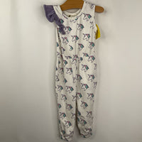 Size 12m: Monica + Andy White/Purple Unicorn Tank Romper