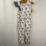 Size 12m: Monica + Andy White/Purple Unicorn Tank Romper