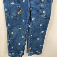 Size 3 (90): Hanna Andersson Blue Floral Overalls