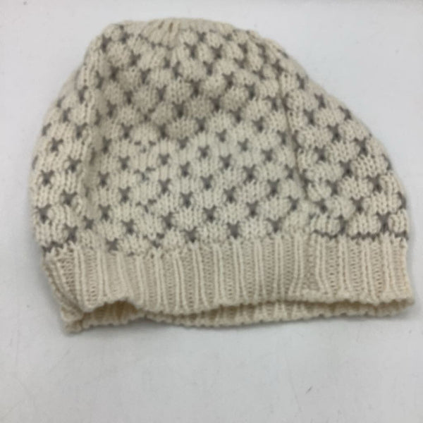 Size S: Darzzi White/Grey Knitted Beanie