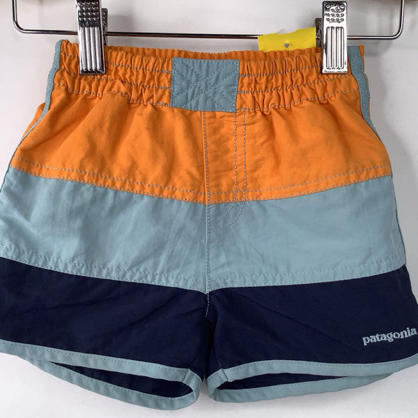 Size 2: Patagonia Orange/Blue Striped Shorts