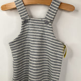 Size 2 (85): Hanna Andersson White/Grey Striped Tank Romper