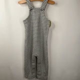 Size 2 (85): Hanna Andersson White/Grey Striped Tank Romper