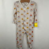 Size 3-6m: Magnetic Me Creme Sunrise Print 1pc Footy PJs