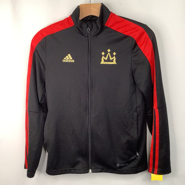 Size 11-12: Adidas Black/Red Zip-Up Coat