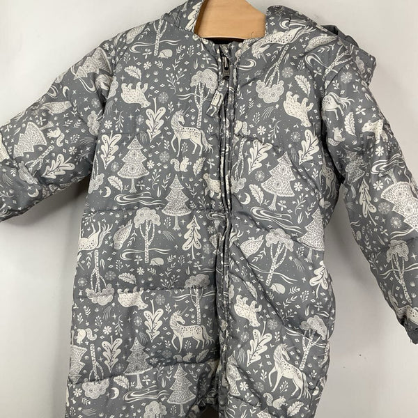 Size 3-6m: Lands End Grey/White Forest Puffy Bunting