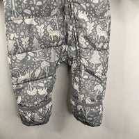 Size 3-6m: Lands End Grey/White Forest Puffy Bunting