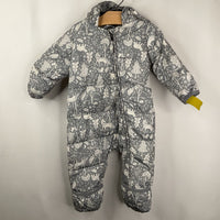 Size 3-6m: Lands End Grey/White Forest Puffy Bunting