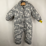 Size 3-6m: Lands End Grey/White Forest Puffy Bunting