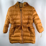 COLLECTIONS CORNER Size 12m: Burberry Yellow Poly Fill Zip Up Hooded Puffer Coat