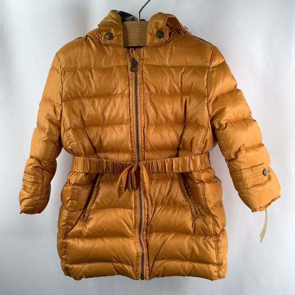 COLLECTIONS CORNER Size 12m: Burberry Yellow Poly Fill Zip Up Hooded Puffer Coat
