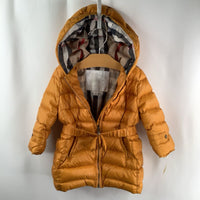 COLLECTIONS CORNER Size 12m: Burberry Yellow Poly Fill Zip Up Hooded Puffer Coat