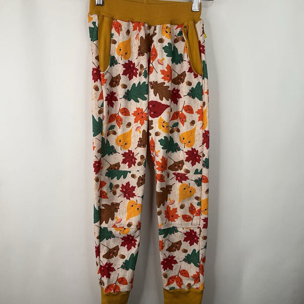 Size 8: Creme/Fall Leaves Cozy Pants