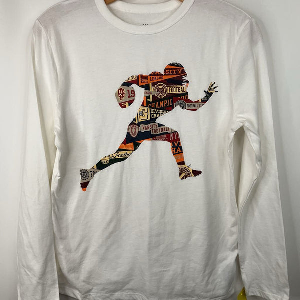 Size 12: Gap White Football Long Sleeve Shirt