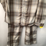 Size 12: Gap Creme/Brown Plaid 2pc PJs