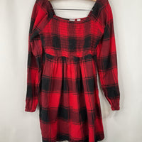 Size 6-7: Gap Red Black Plaid Flannel Long Sleeve Dress