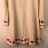 Size 6-7 (120): Hanna Andersson White/Red Deer Knitted Long Sleeve Dress