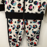 Size 2 (85): Hanna Andersson Colorful Leopard 2pc Track Jacket & Pants