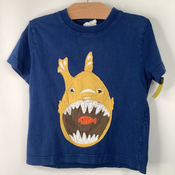 Size 3-4: Mini Boden Blue/Yellow Shark T-Shirt