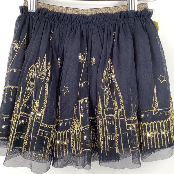 Size 4-5: Mini Boden Dark Blue/Golden Harry Potter Skirt