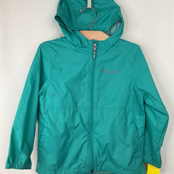 Size 4: Columbia Blue Zip-Up Rain Coat